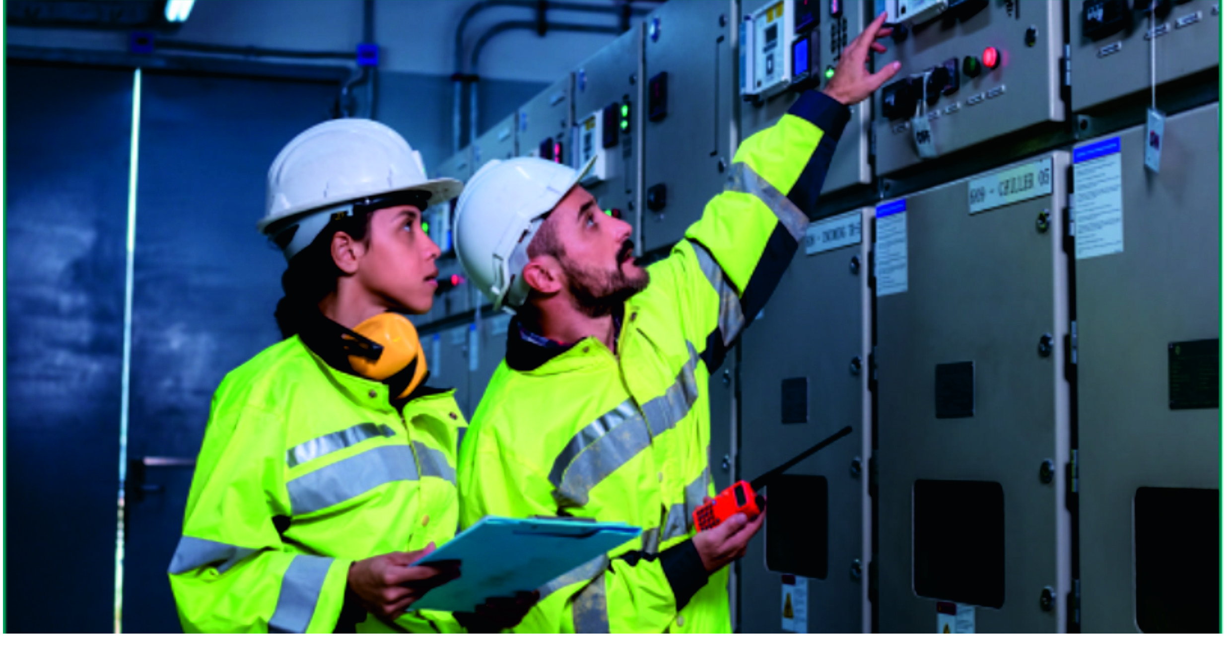 Elektroniker vor einem Schaltschrank